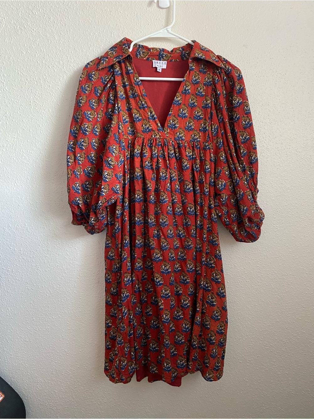 saule parc red floral dress